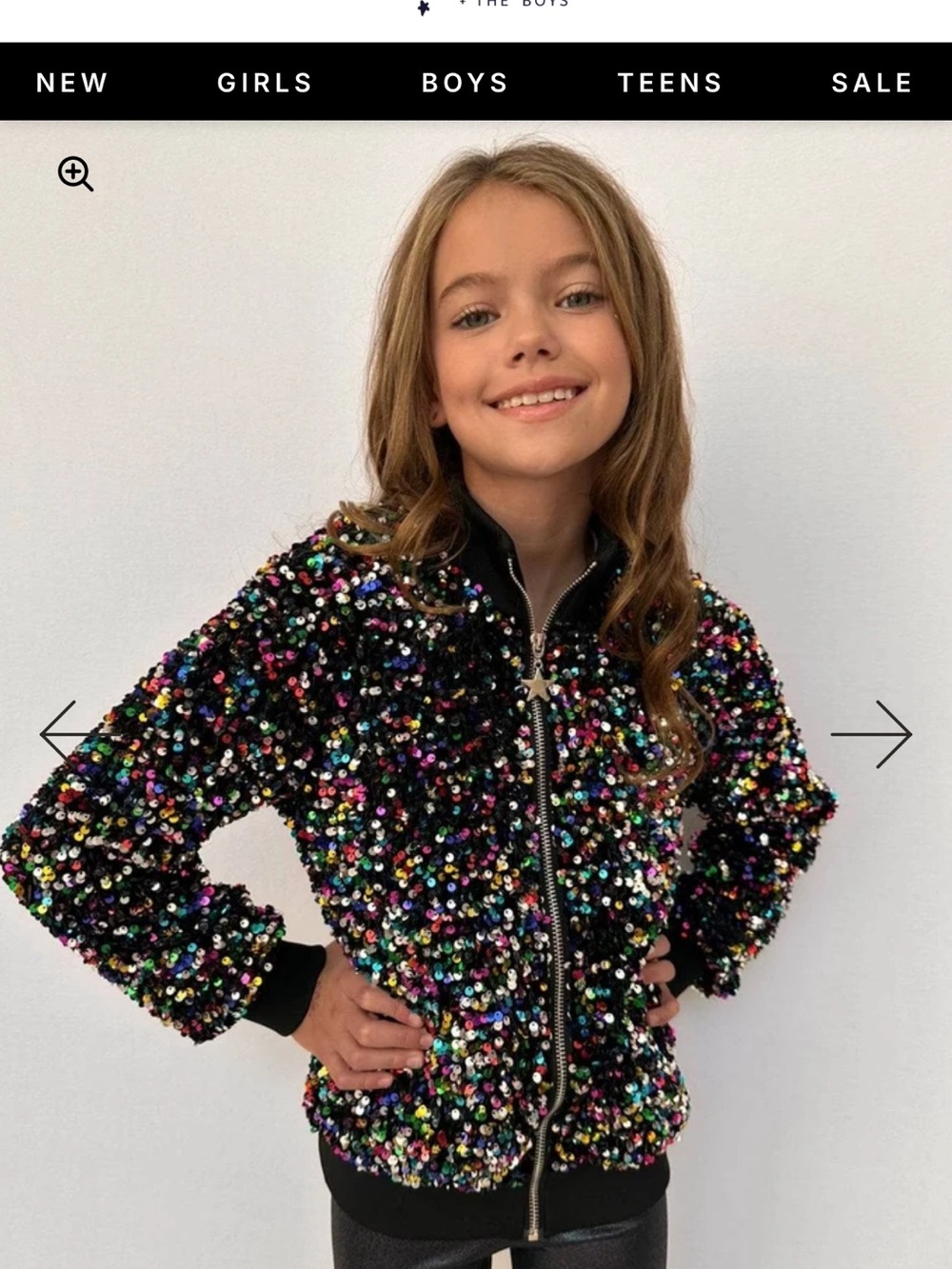 Lola and the boys sequin bomber size 4